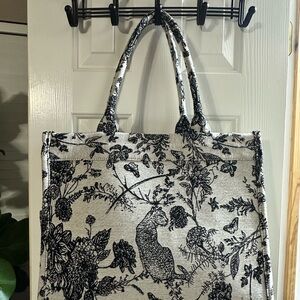 a new day Black and Gray Floral Tote